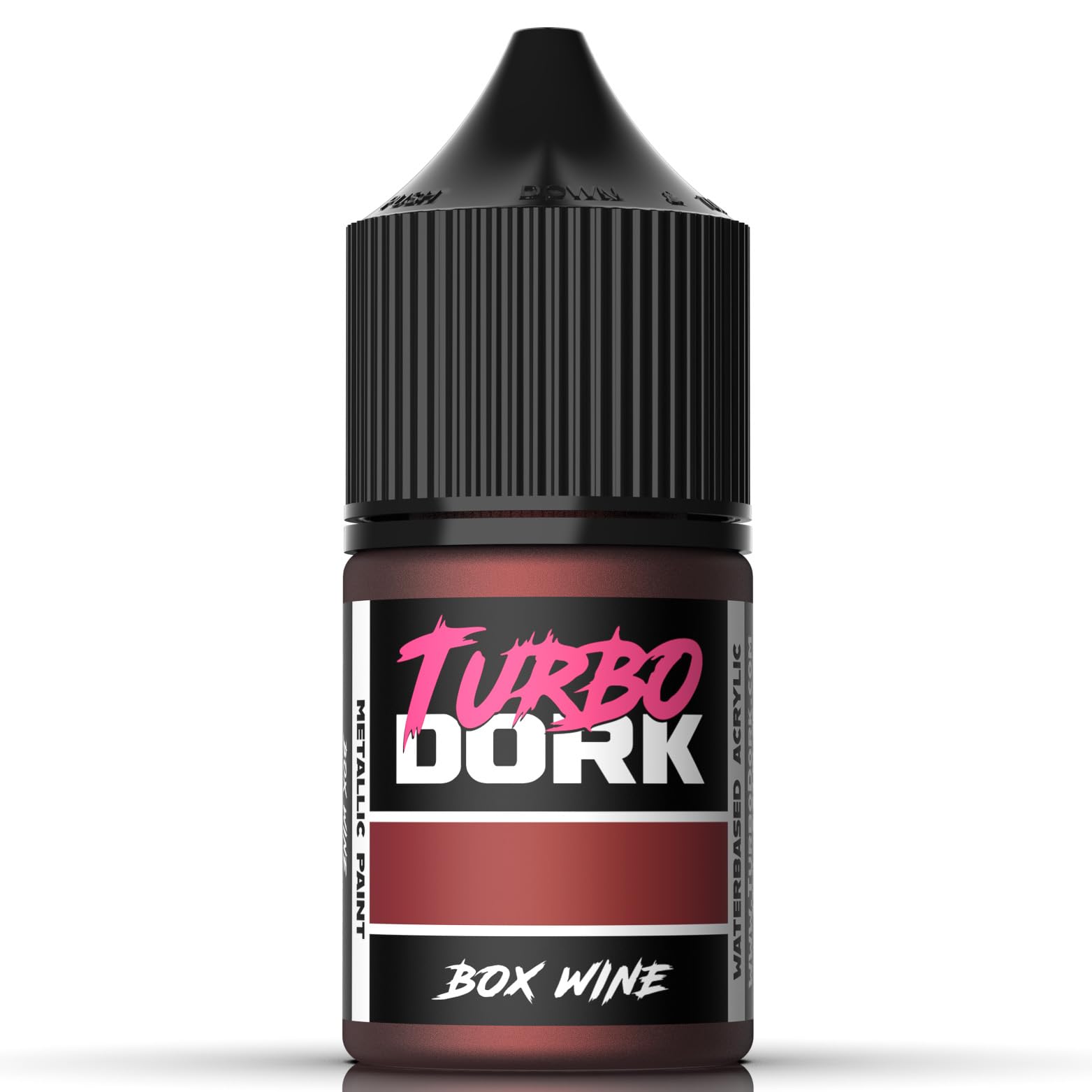Turbo Dork Box Wine Metallic Acrylic Paint 22ml Bottle - Water-Based Non-Toxic Metallic Finish Paint