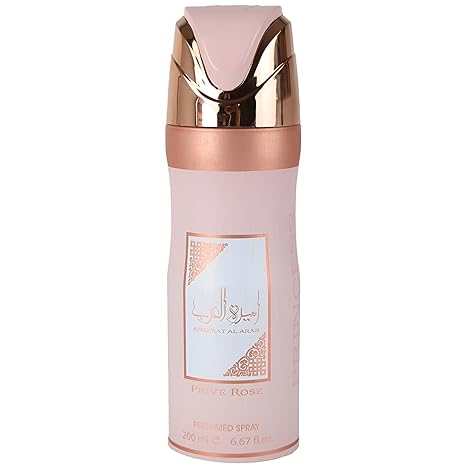 Lattafa Asdaaf Ameerat Al Arab Prive Rose Deodorant Spray 6.7 Ounce (200 ml)