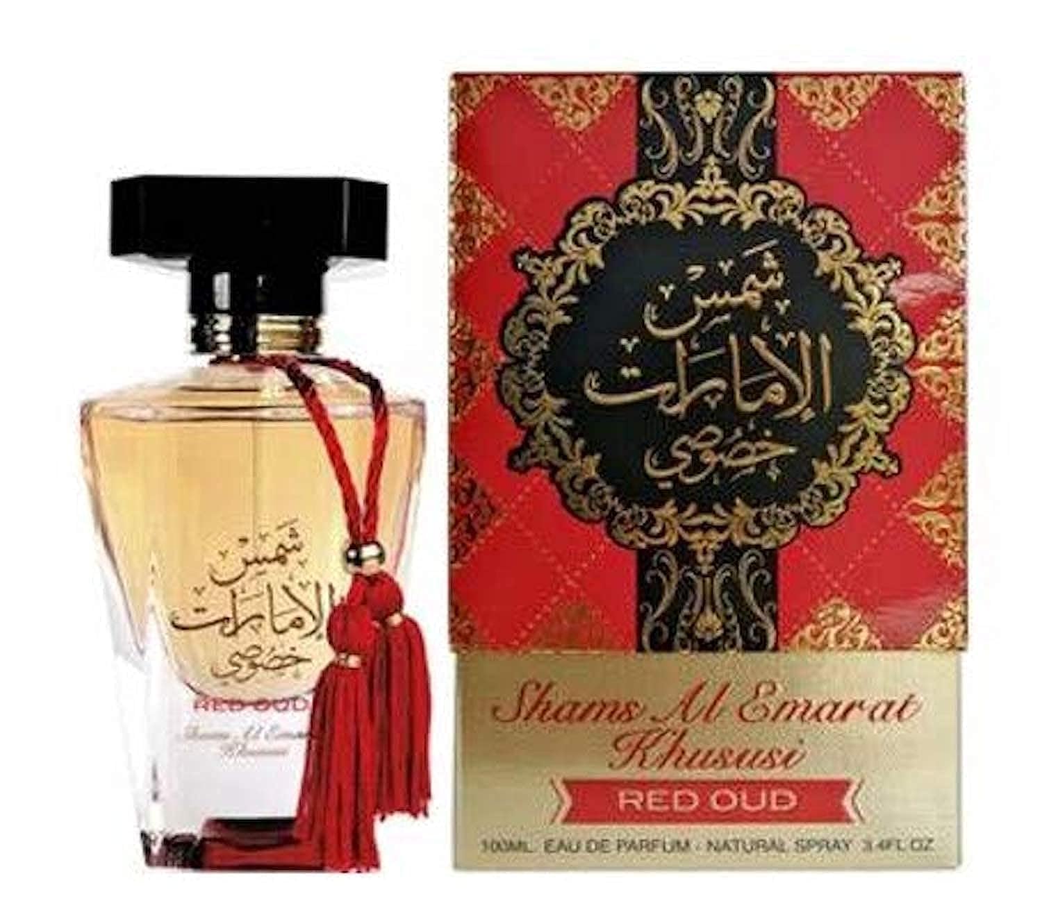 Ard Al Zaafaran Shams Al Emarat Khususi Red Oud Eau de Parfum Spray para unisex, 3,4 onzas líquidas (100 ml)