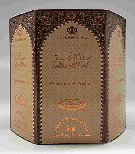 Aceite perfumado en roll-on Sultan Al Oud de 6 ml (0,2 oz) de Al-Rehab (Crown Perfumes) (caja de 6)