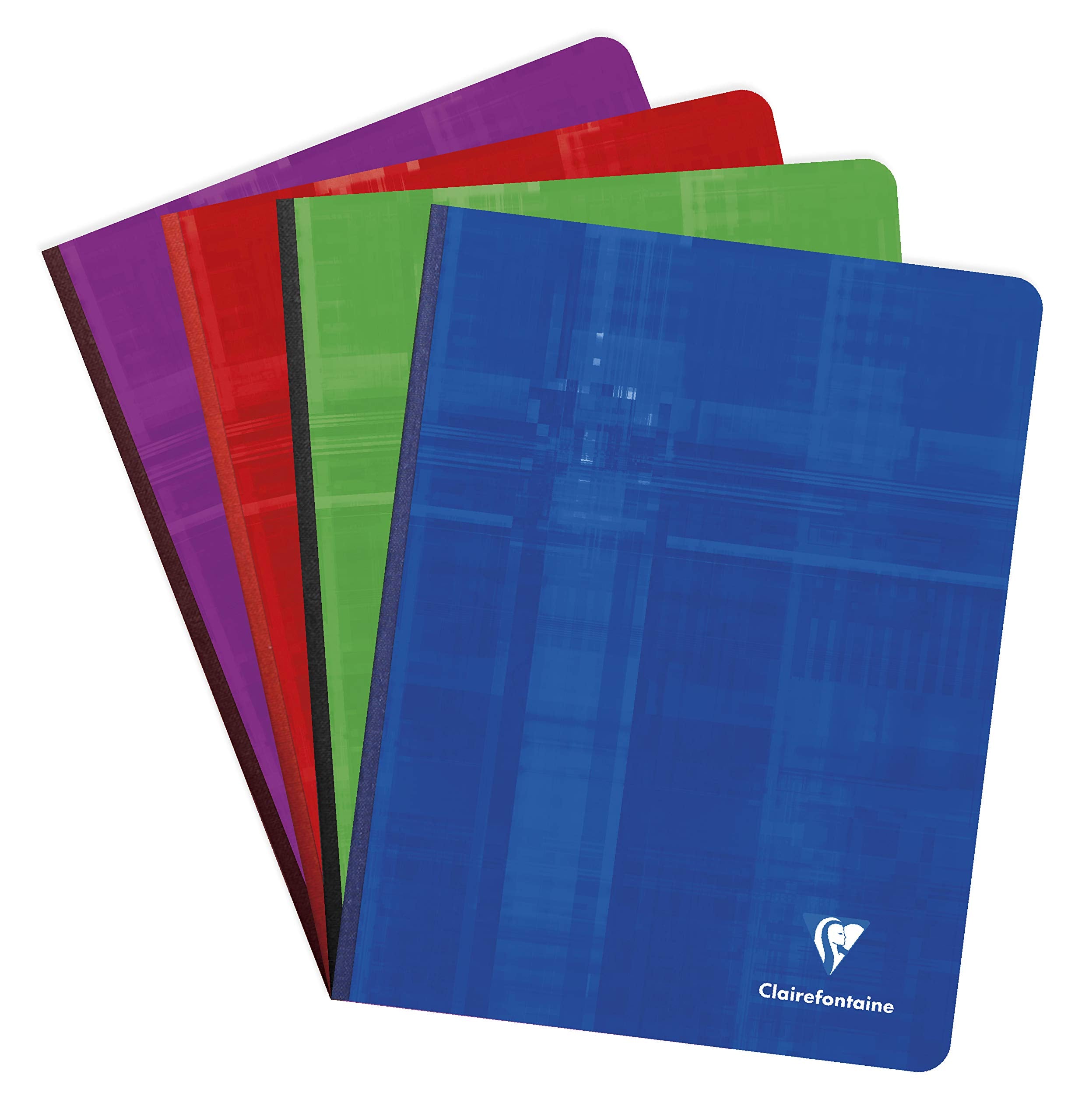 Cuaderno de tela Clairefontaine, con renglones franceses, 96 hojas, 6 3/4 x 8 3/4, colores surtidos