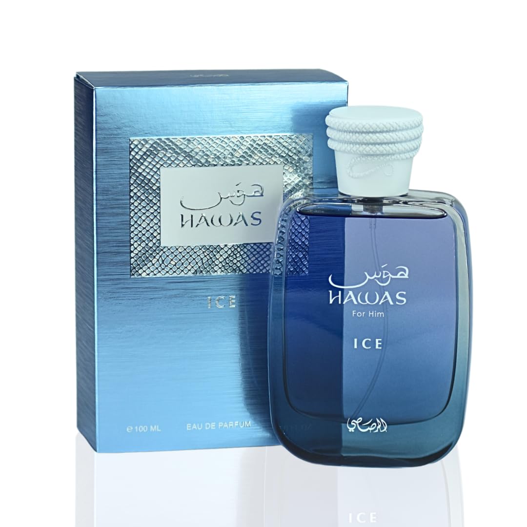 Rasasi Hawas Ice Eau de Parfum Vaporisateur pour Homme, 3,4 Fl Oz (100 ml)