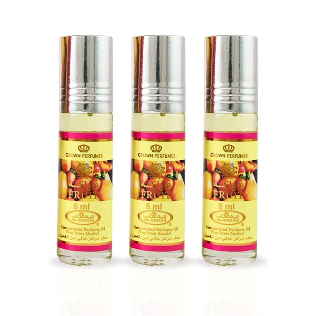 Al Rehab Fruit Roll On Perfume Oil 0.2 Fl Oz (6 ml) - 3 Pack