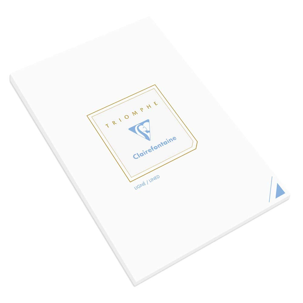 Papelería Clairefontaine Tablets "Triomphe" - Rayas 50 hojas - 8 1/4 x 11 3/4 Extra Blanco