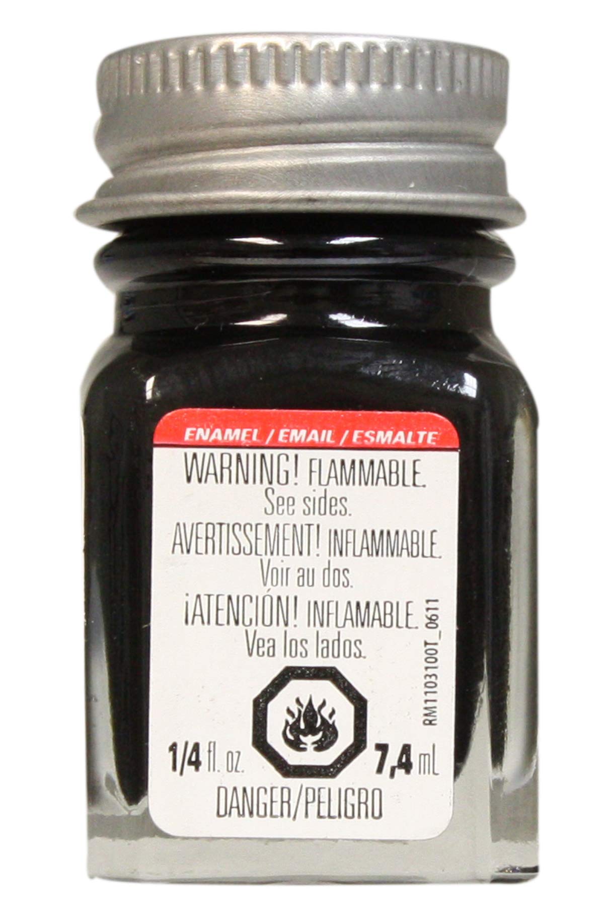 Testors 1139TT Enamel Paint, 0.25 Oz, Semi-Gloss Black