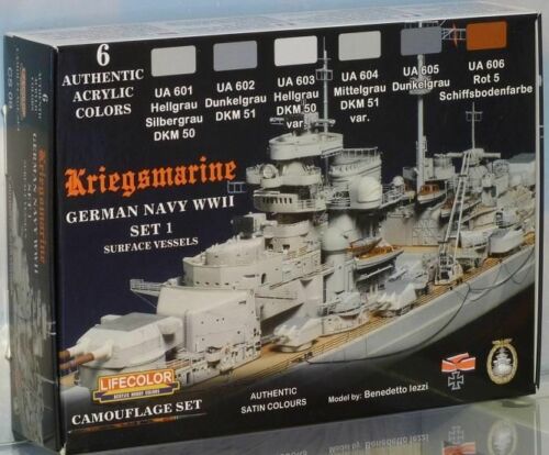 LifeColor CS9 German WWII Kriegsmarine Set 1 6x 22ml Acrylic Colours