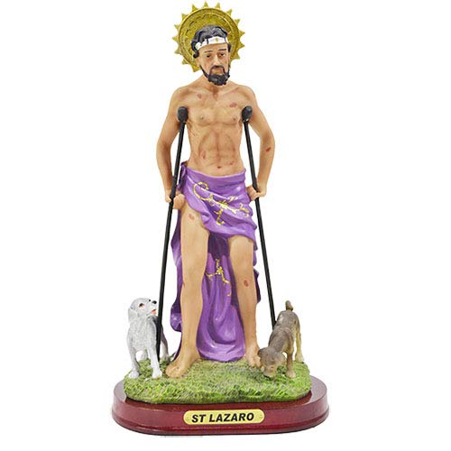 Statue de Saint Lazare en résine pour décoration d'intérieur (5 pouces)