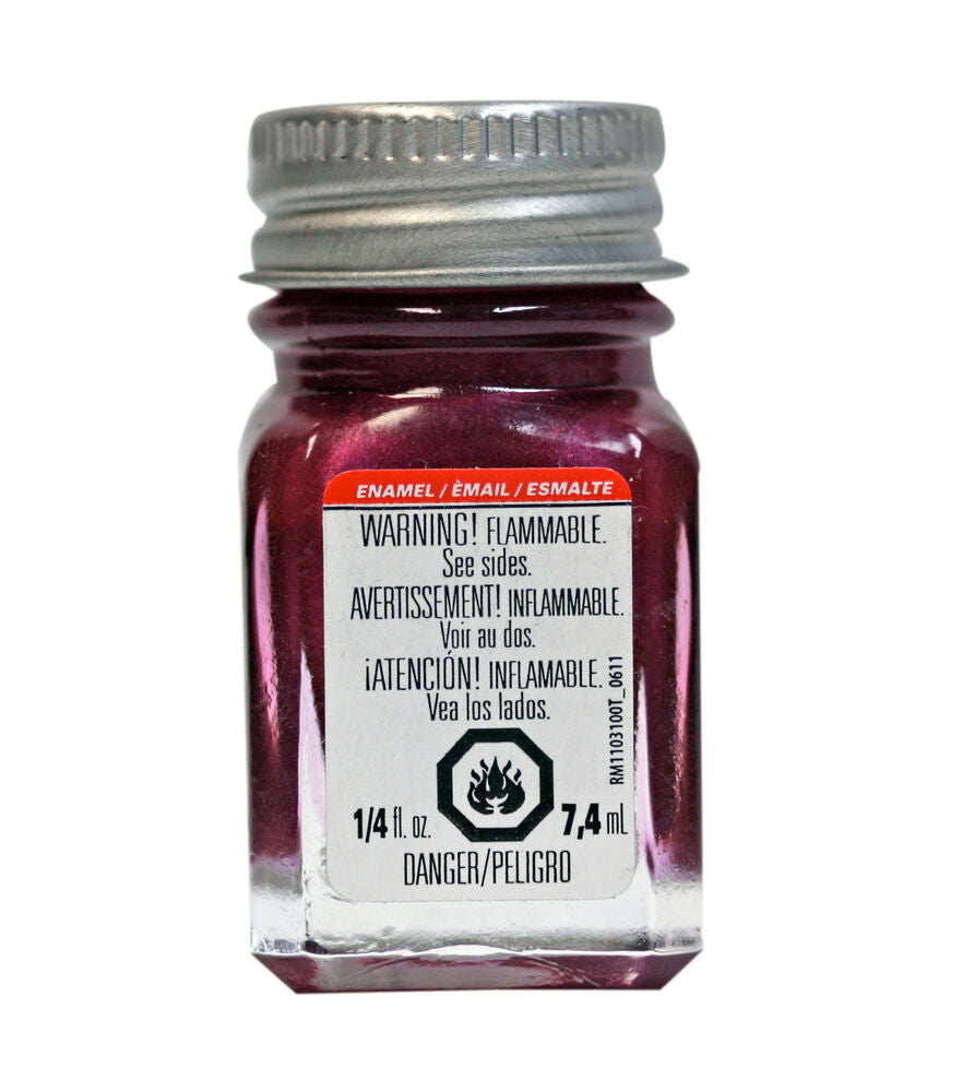 Pintura de esmalte Testors - Escamas metálicas de color morado metálico, botella de 1/4 oz