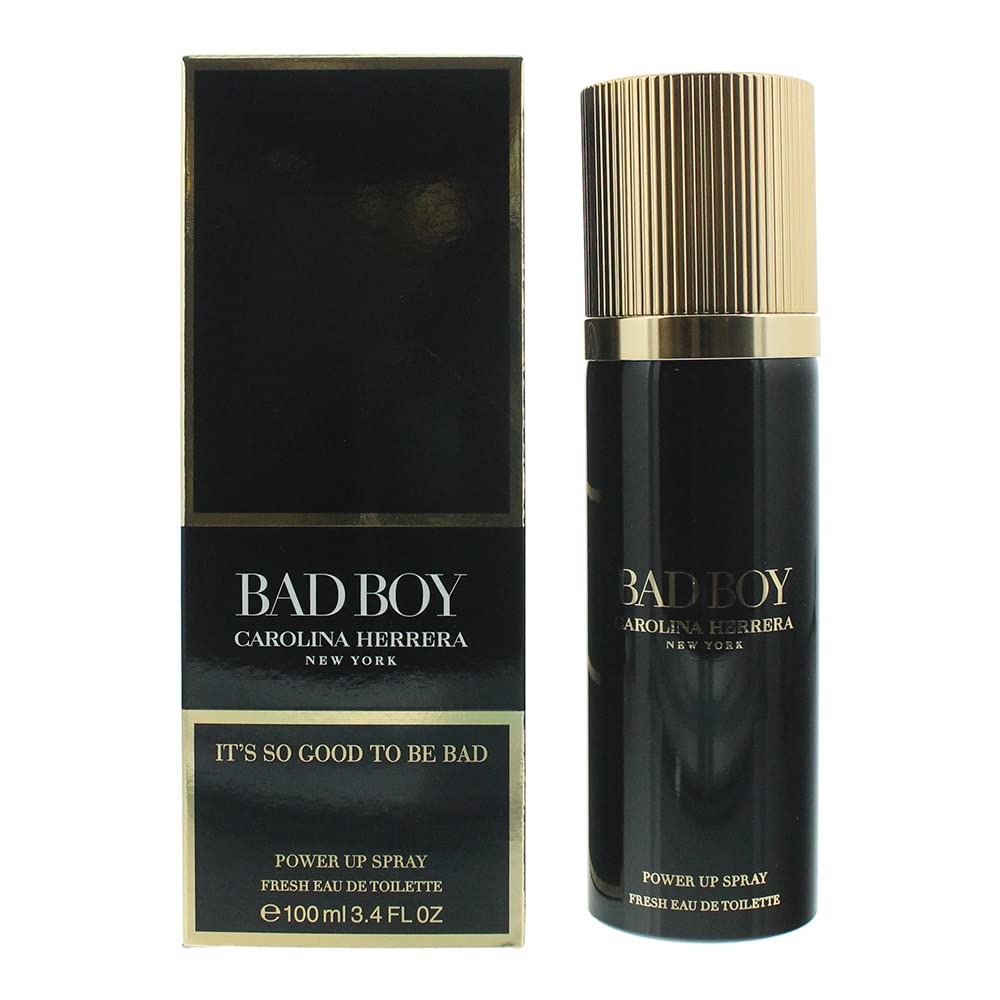 Carolina Herrera Bad Boy Power Up Body Spray Men Spicy Citrus Scent 3.4 oz