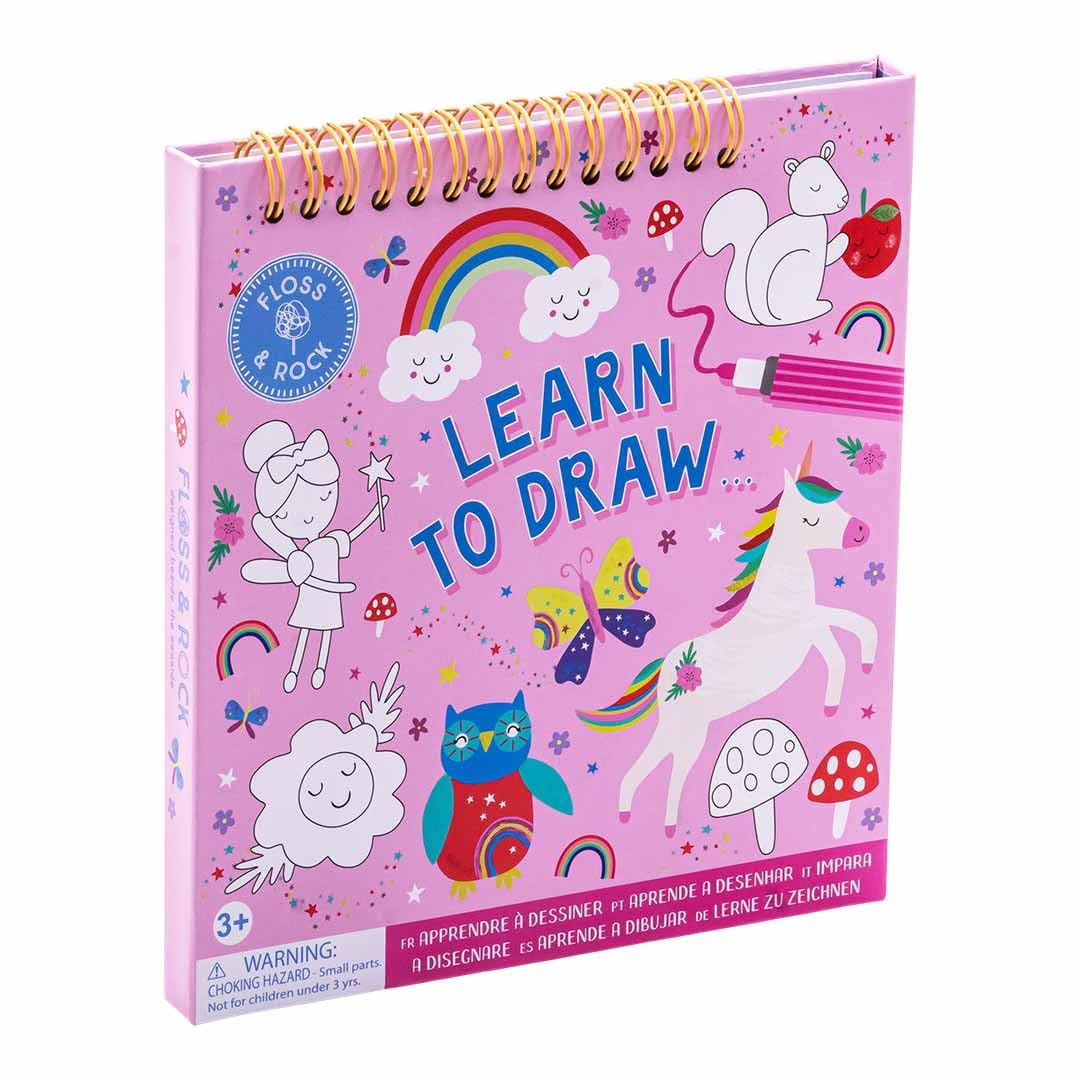 Cuaderno de dibujo para aprender a dibujar Rainbow Fairy de Floss & Rock para niños de 3 años en adelante, 7,28 pulgadas de largo, materiales de aprendizaje