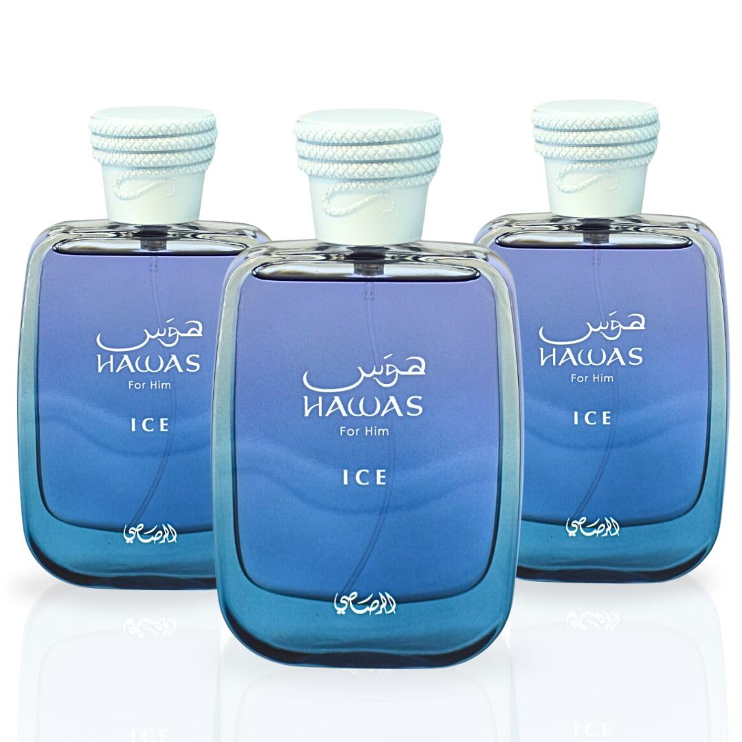 RASASI Hawas Ice pour homme EDP 100 ml (3,4 oz) (paquet de 3)