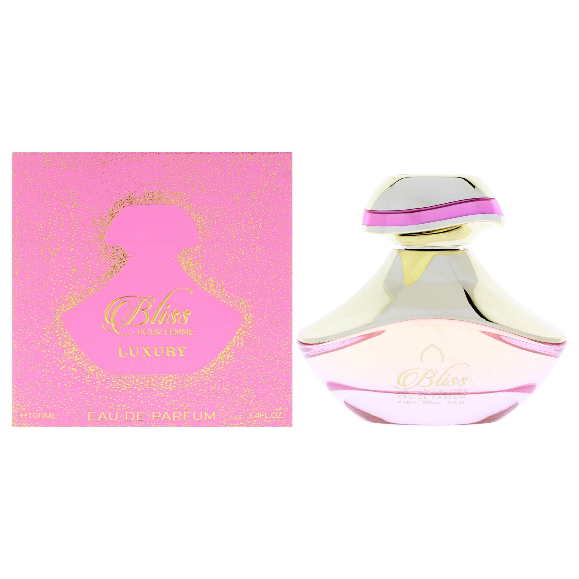 Khalis Bliss Luxury Collection Eau de Parfum for Women, Oriental Floral Fragrance with Saffron Jasmine Amber and Oud, 3.4 oz Spray