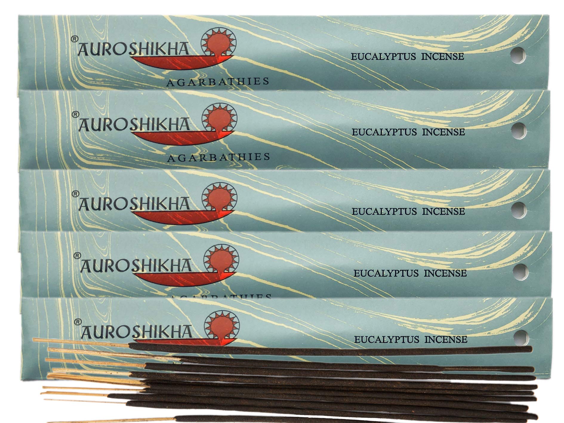 (Paquete de 5) Incienso de eucalipto Auroshikha 10 varillas