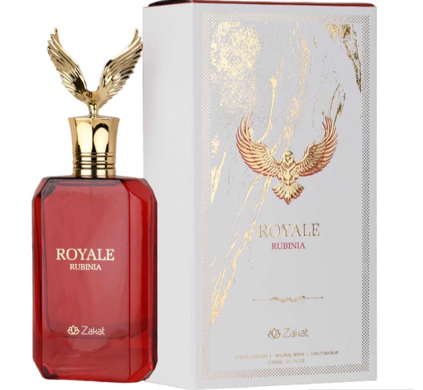 Zakat Royale Rubina Eau de Parfum Spray para unisex, 2,7 onzas líquidas (80 ml)