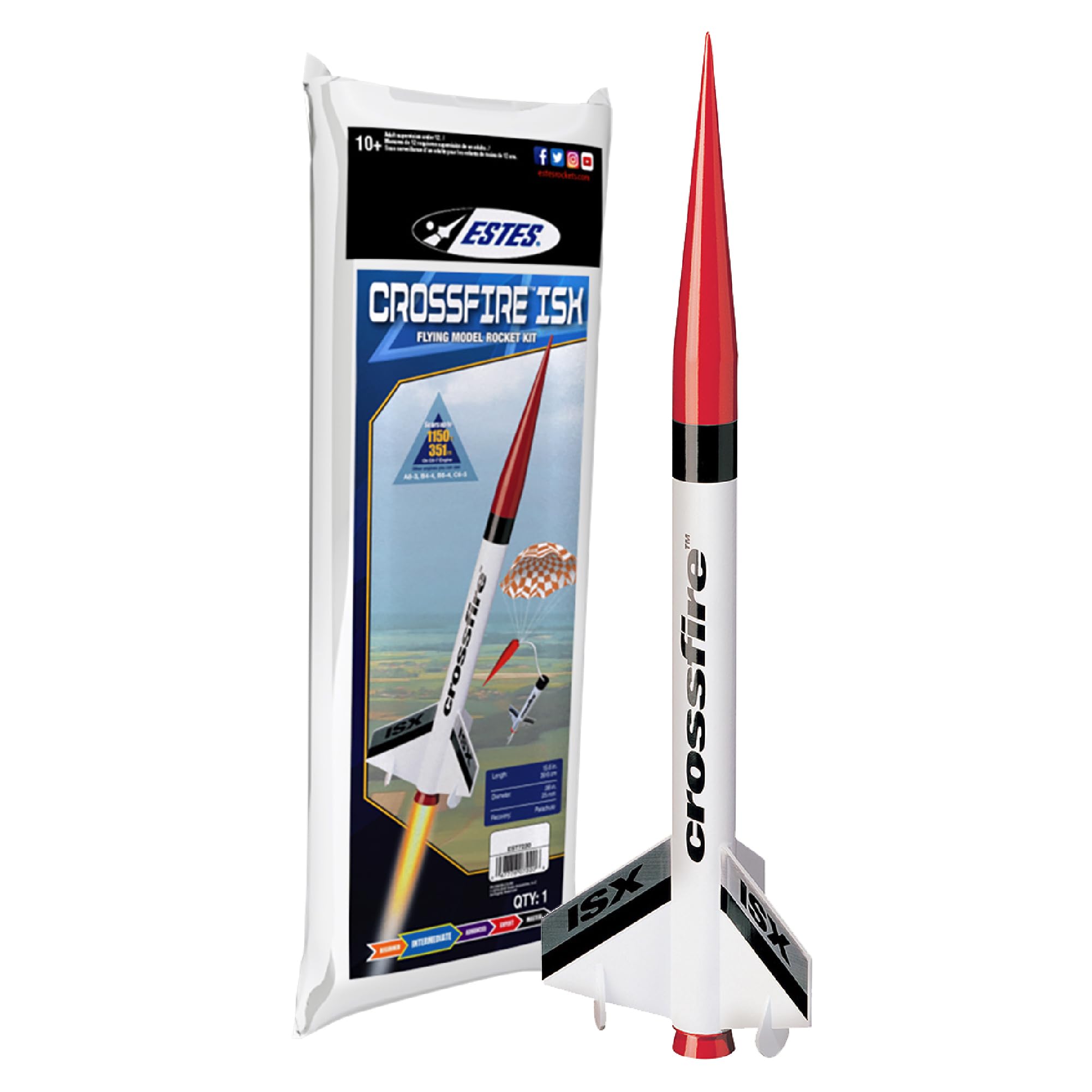 Estes 7220 Crossfire ISX Rocket-Building Kit, Intermediate Flying-Rocket-Model Kit