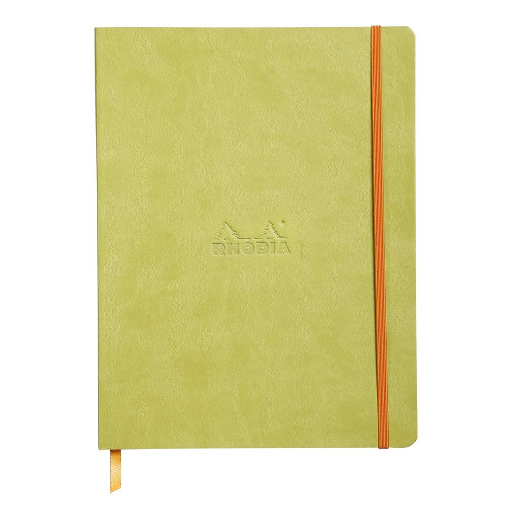 Cuaderno de tapa blanda Rhodia Rhodiarama - 80 hojas rayadas - 9 3/4 x 7 1/2 - Anís