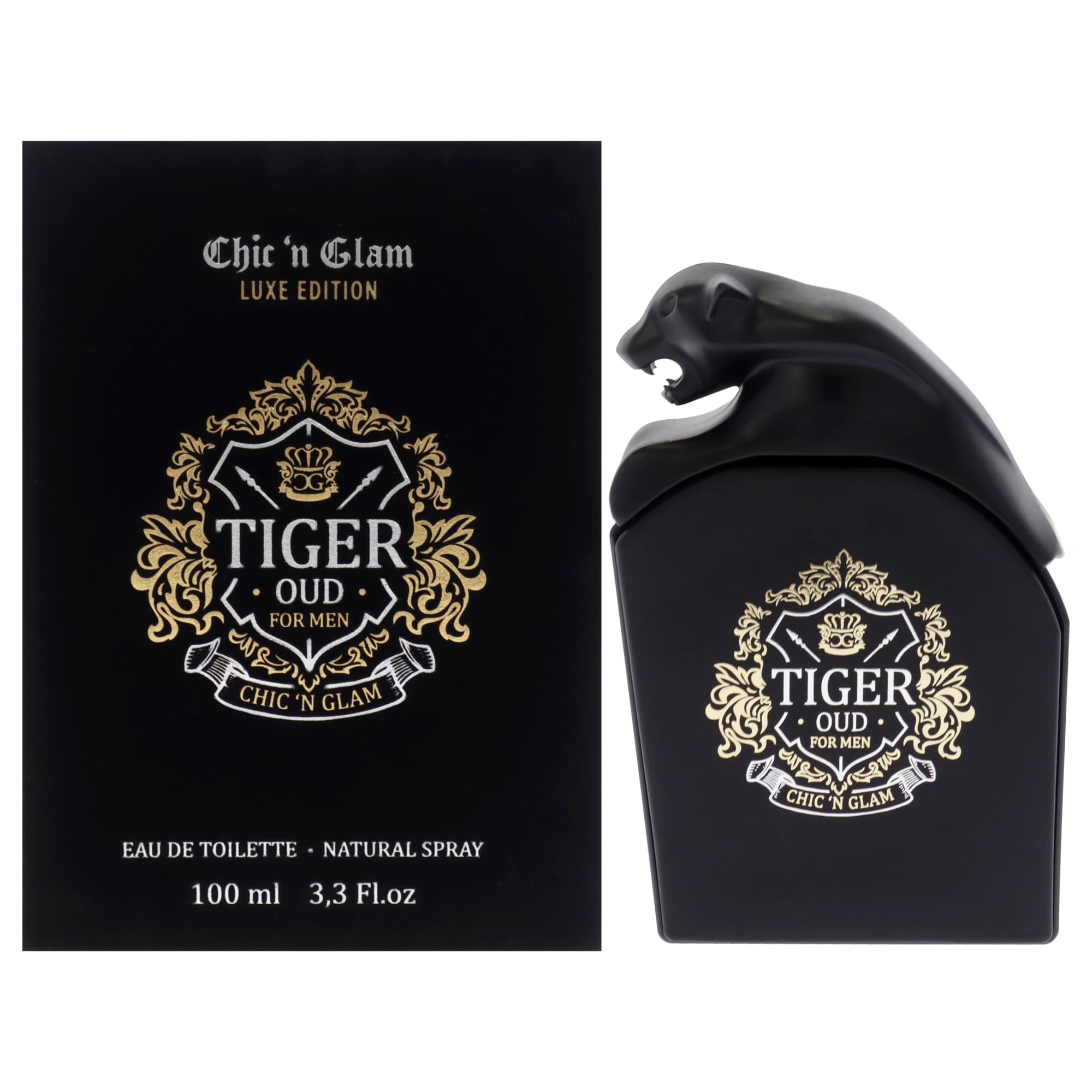 Chic N Glam Tiger Oud Luxe Edition EDT for Men Oud Woody Incense 3.3 oz Spray