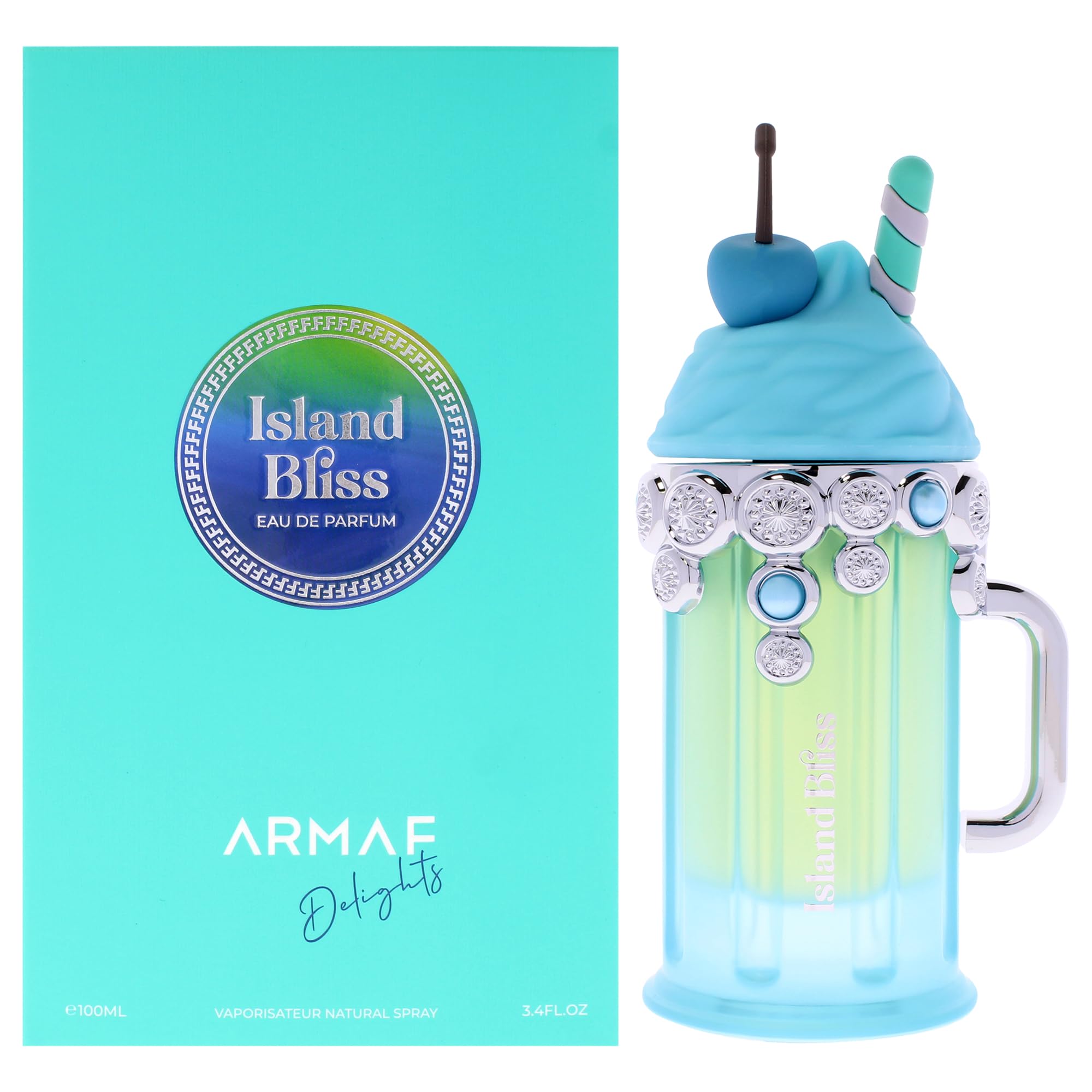 Armaf Delights Island Bliss EDP for Men, Floral Fruity Tropical 3.4 oz Spray