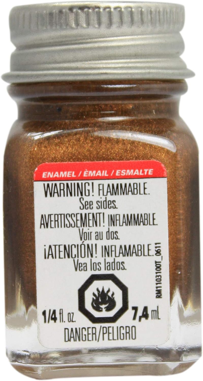 Testors Enamel Paint - Flat Brass, 1/4 oz bottle