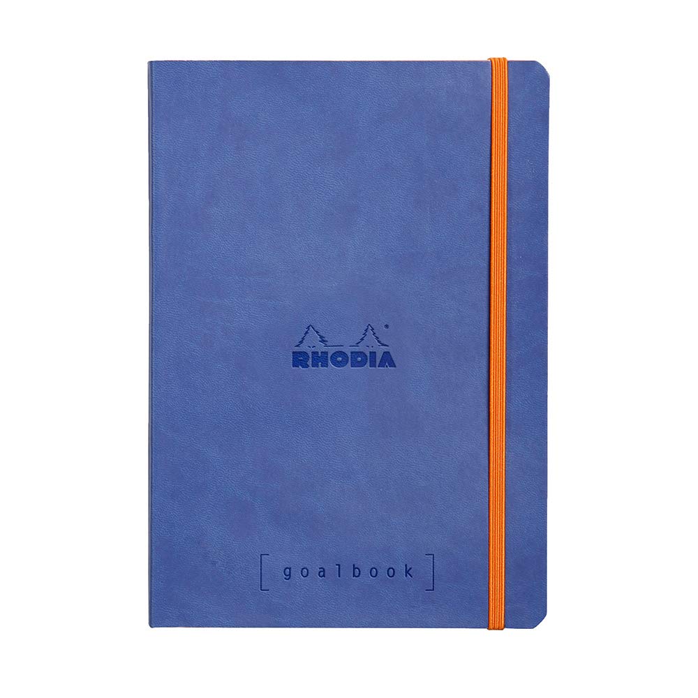 Cuaderno de tapa blanda Rhodia Goalbook - Cuadrícula de puntos, 224 páginas numeradas - 6 x 8 1/4 - Zafiro
