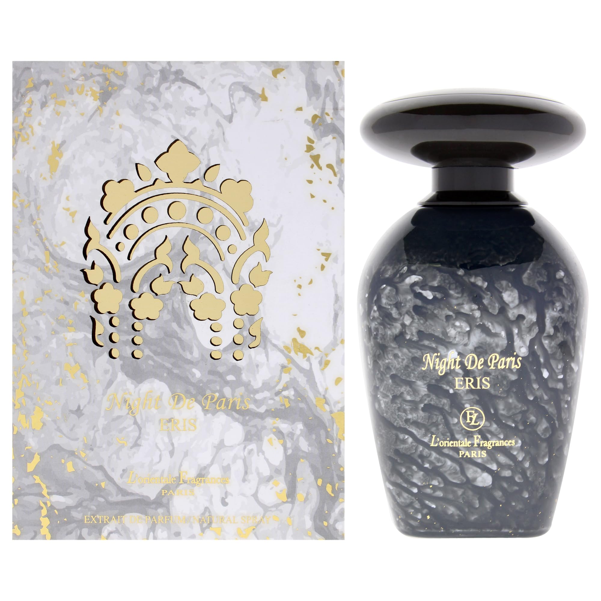 L'Orientale Night de Paris Eris Extrait de Parfum Unisex, Citrus Floral Oriental Fragrance with Amber Cedarwood and Vetiver, 3.3 oz Spray