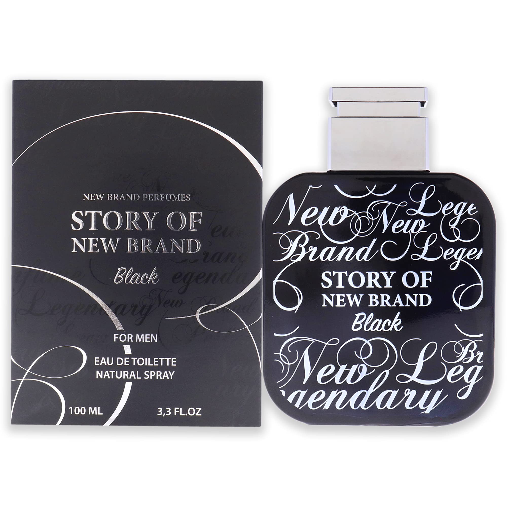 New Brand Story Black Eau de Toilette Men Woody Tonka Scent 3.3 oz Spray