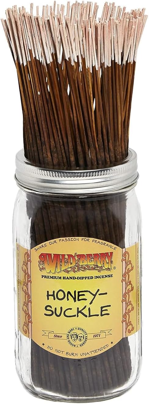 Wild Berry Honeysuckle Incense Sticks, 100 Count Hand-Dipped Aromatic Incense