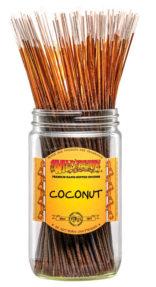 Wild Berry Coconut Incense Sticks, 100 Count Hand-Dipped Aromatic Incense