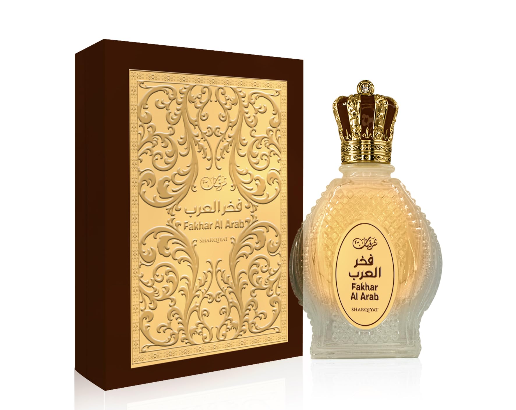 Khalis Fakhar Al Arab Sharqiyat Collection Eau de Parfum for Men, Spicy Woody Oriental Fragrance with Saffron Oud and Vanilla, 3.4 oz Spray