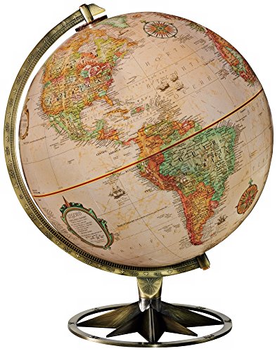 Replogle Compass Rose Desktop Globe, Antique 12"