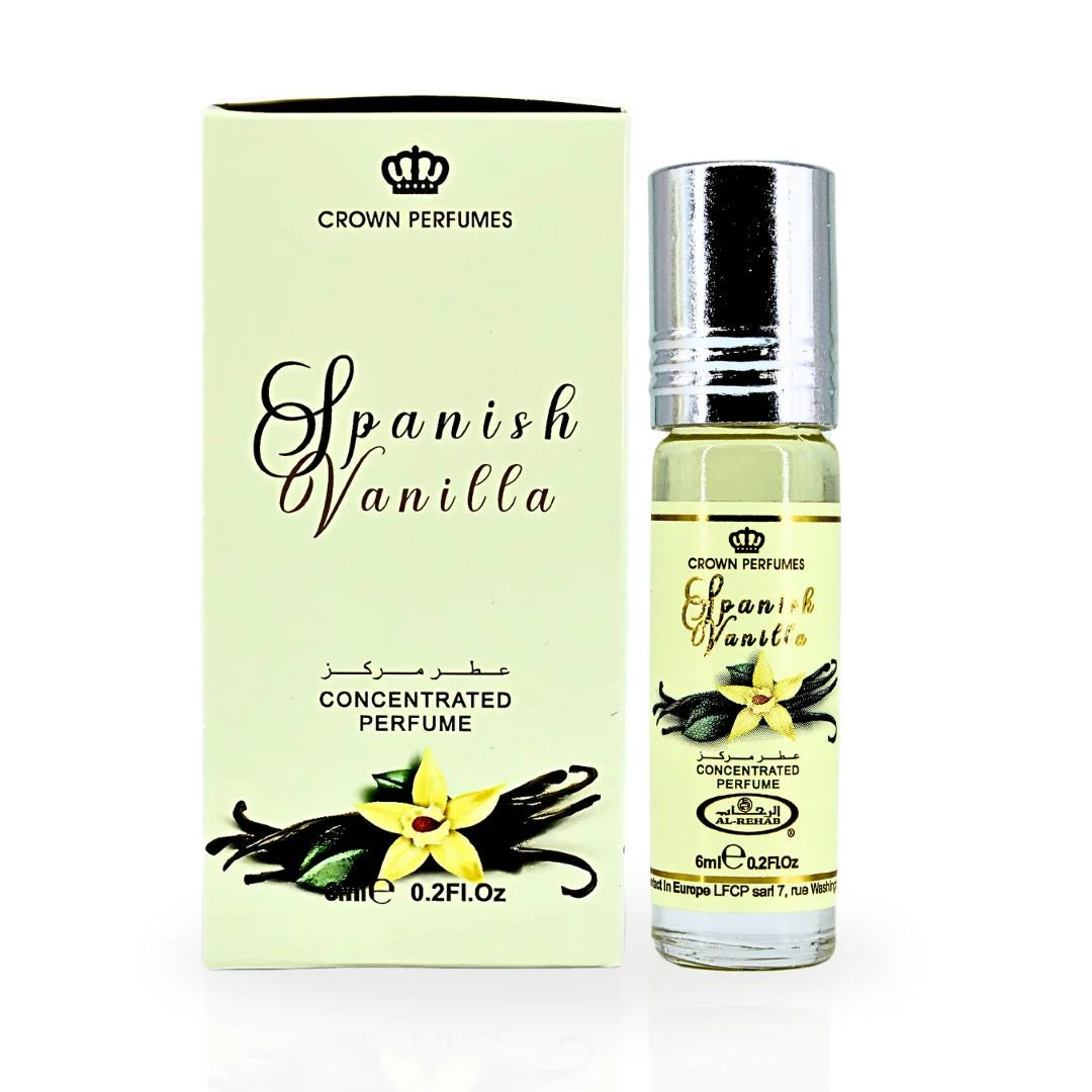 Al Rehab Spanish Vanilla Roll-on Perfume Oil for Unisex, 0.2 Oz (6 ml)