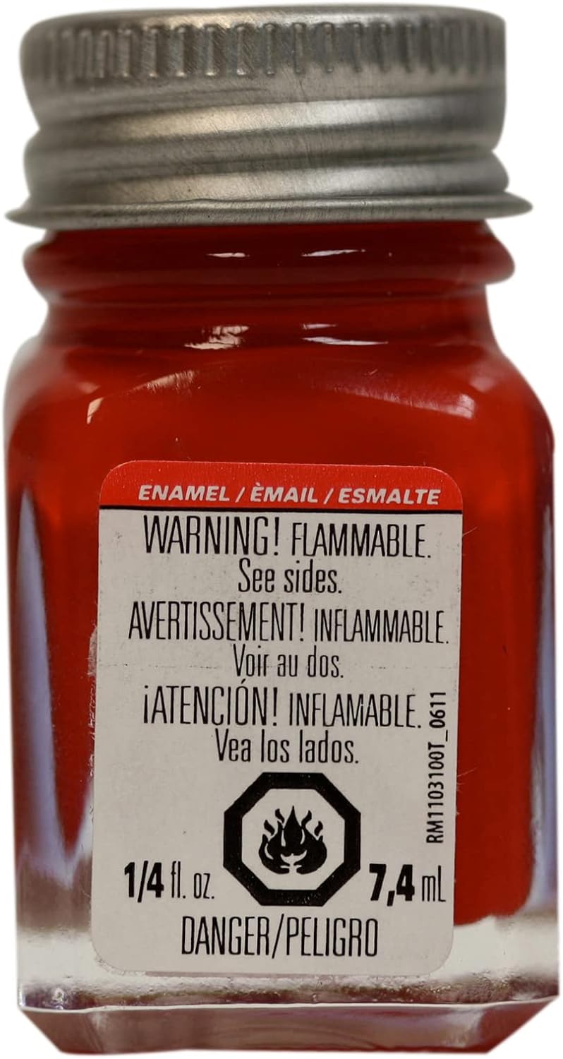 Pintura de esmalte Testors, rojo mate, botella de 1/4 oz