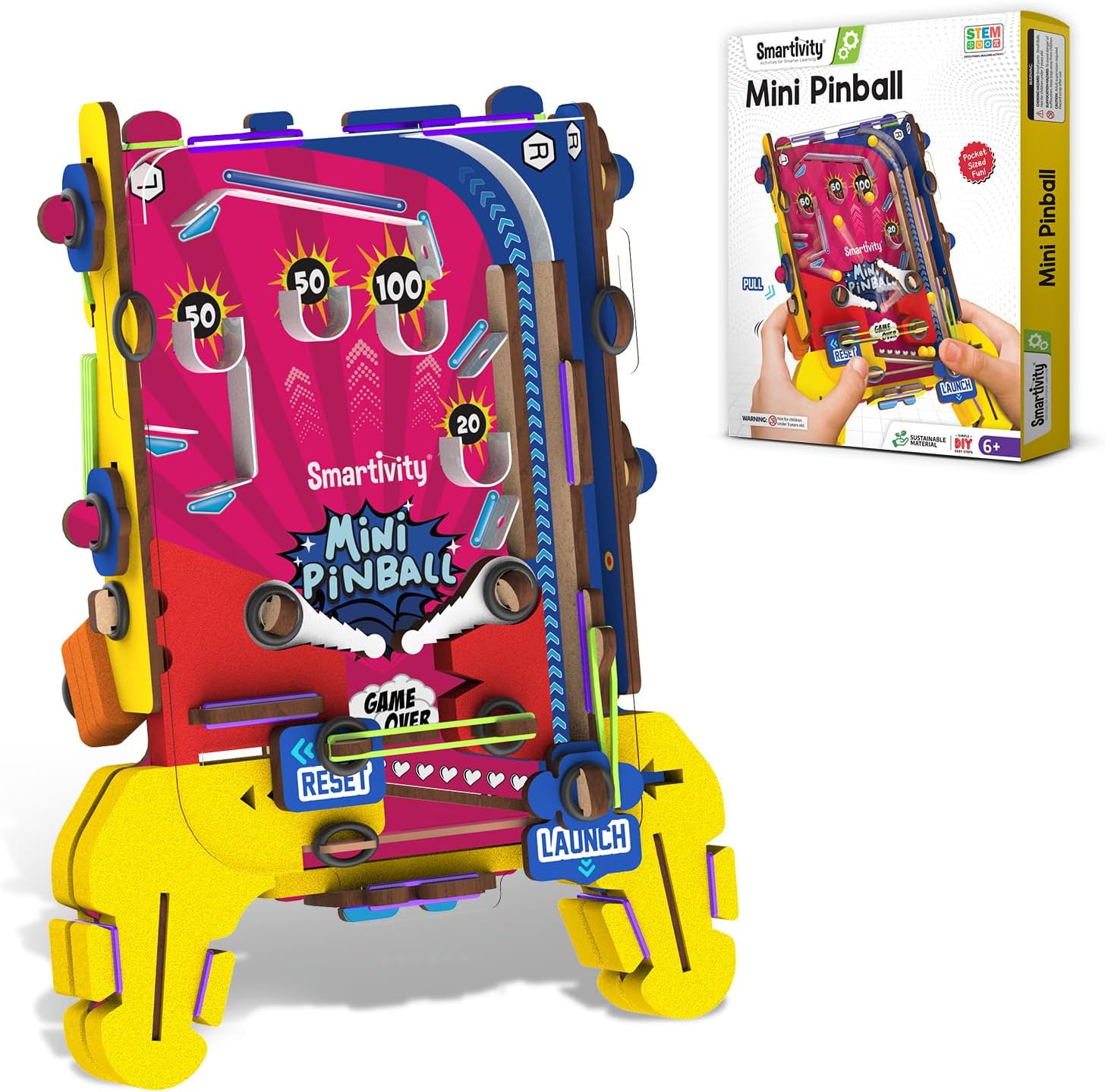 Smartivity DIY Mini Pinball Machine STEM Building Kit for Kids