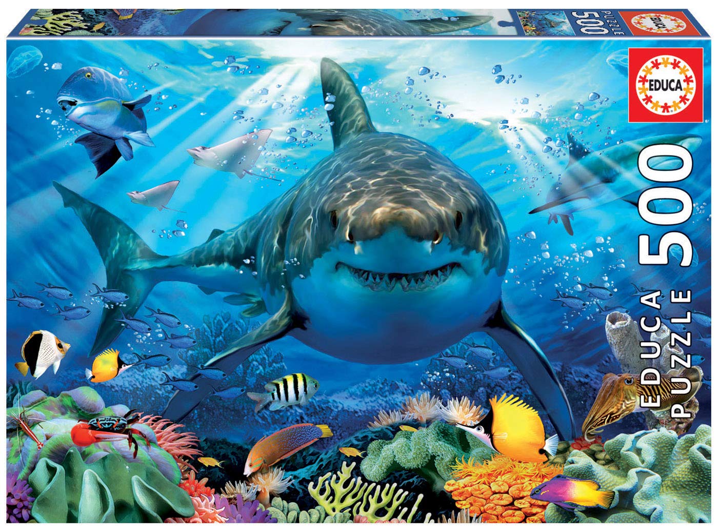Educa Borras Genuine Puzzles, 500 Pieces, Great White Shark (18478)