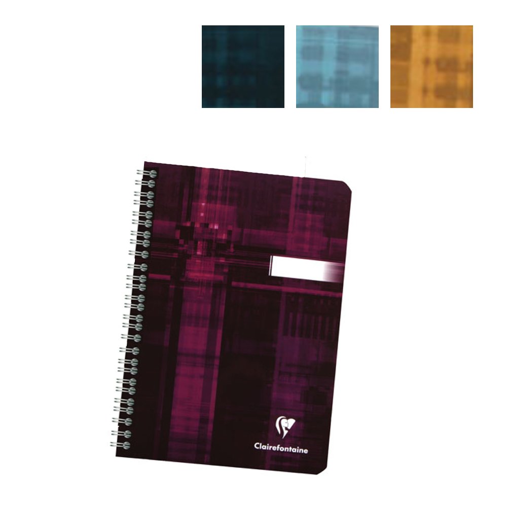 Cuaderno de espiral Clairefontaine - Cuadrícula 90 hojas - 6 x 8 1/4 - Colores surtidos