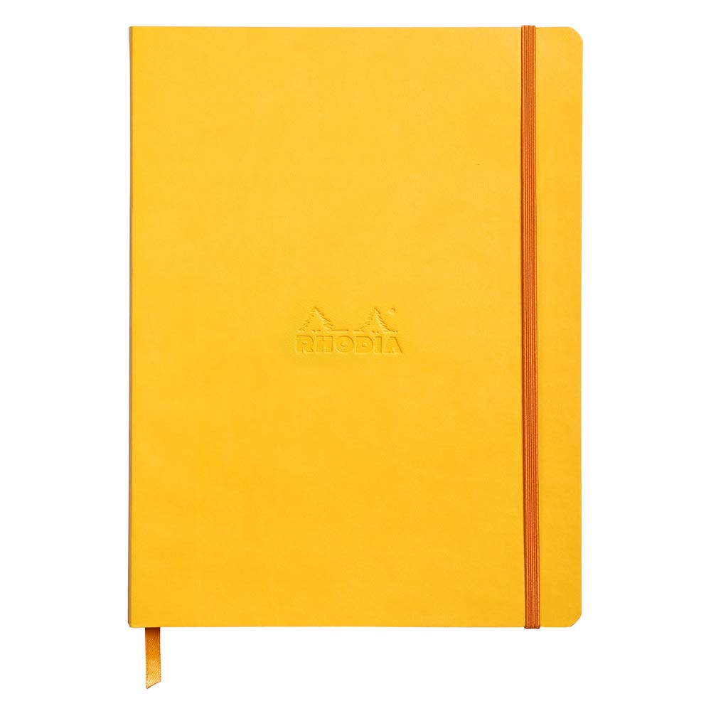 Cuaderno de tapa blanda Rhodia Rhodiarama - 80 hojas con puntos - 9 3/4 x 7 1/2 - Amarillo