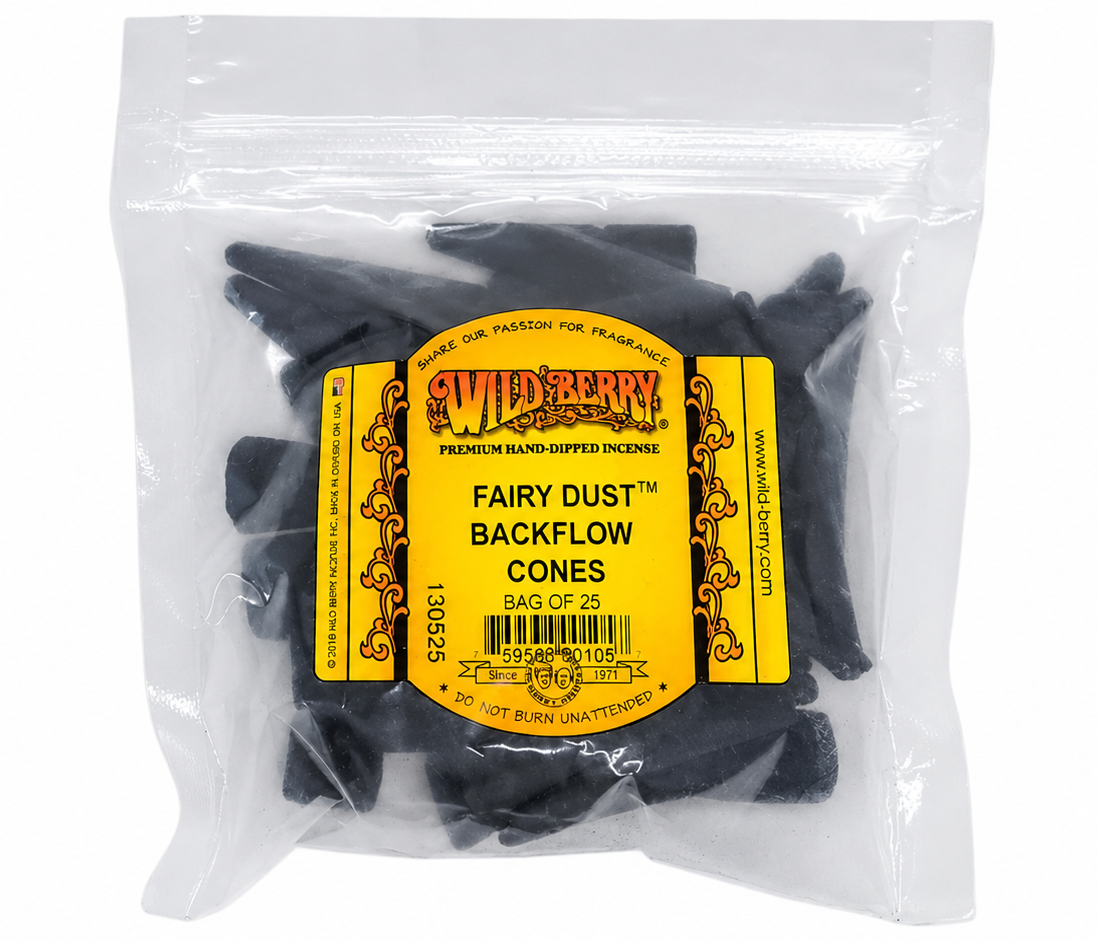 Wild Berry Fairy Dust Backflow Incense Cones, 25 Count