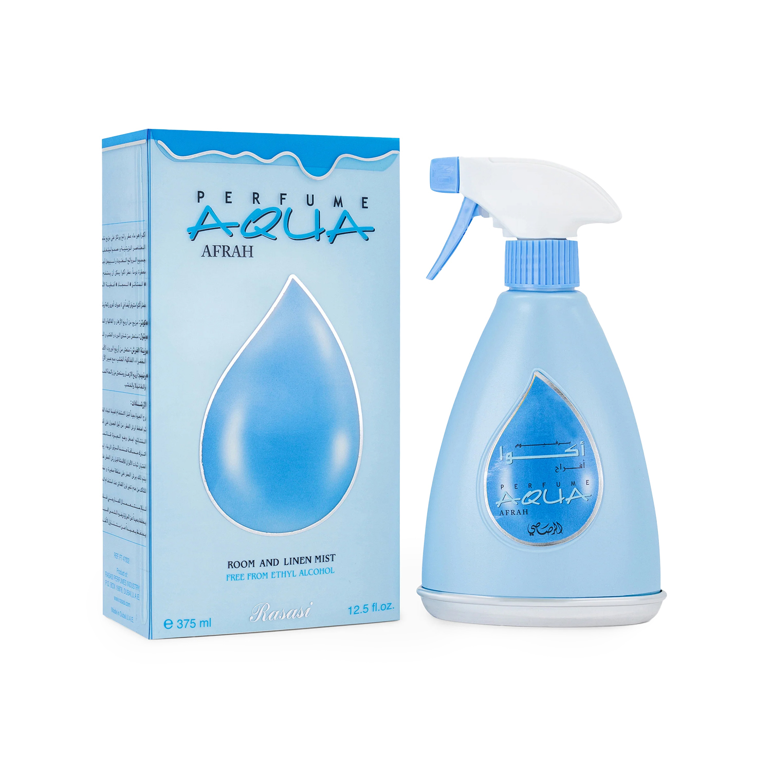 Rasasi Aqua Afrah Water-Based Room & Linen Spray, 12.7 Oz (375ml)