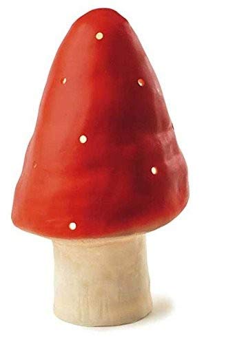 Petite lampe de nuit champignon rouge Egmont avec prise