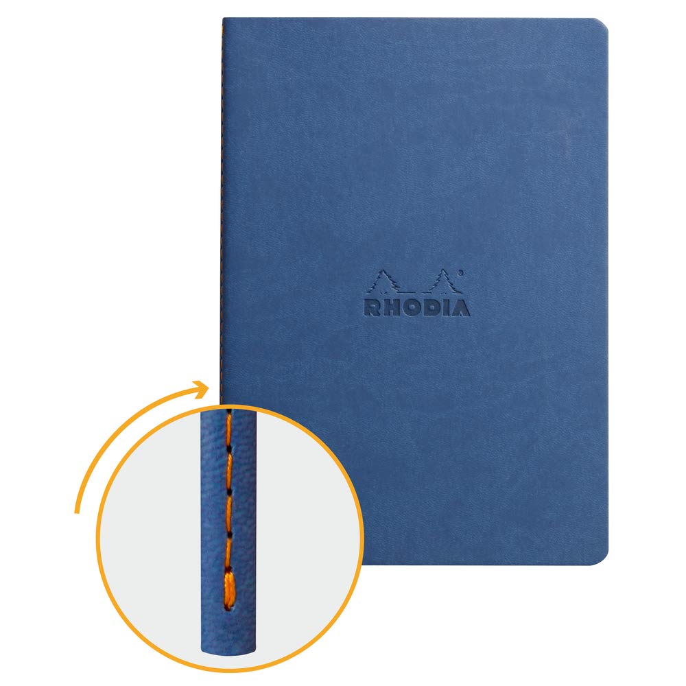 Rhodia Rhodiarama Sewn Spine Notebook - Dot grid 32 Sheets - 6 x 8 1/4 - Sapphire