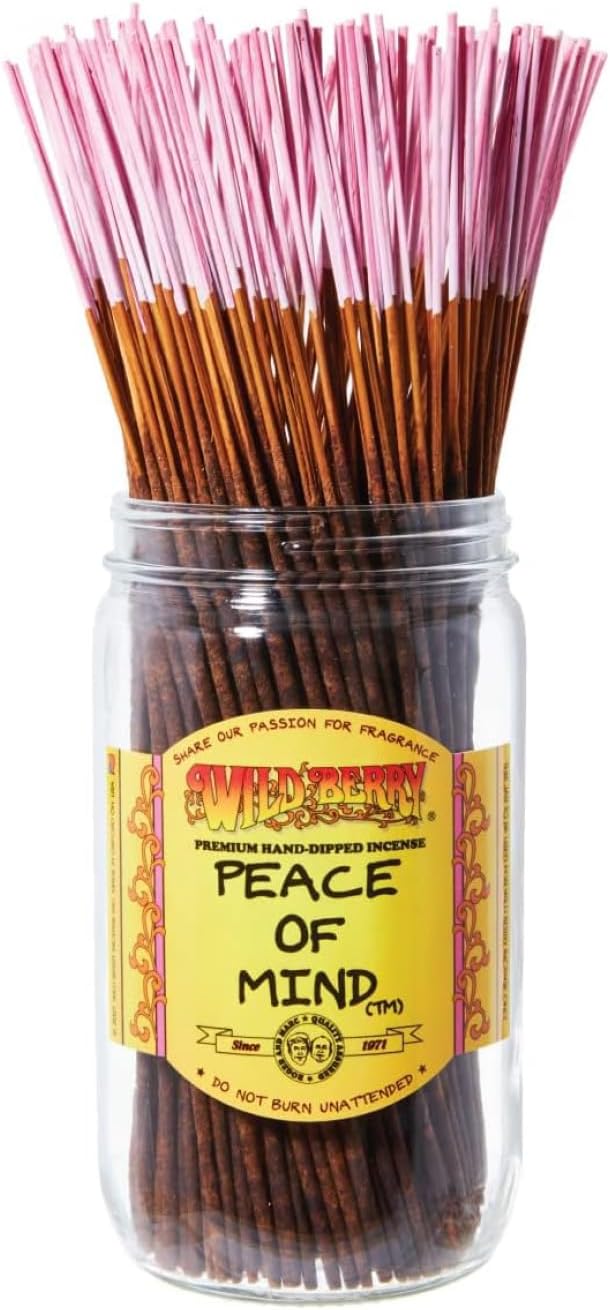 Wild Berry Peace Of Mind Incense Sticks, 100 Count Hand-Dipped Aromatic Incense
