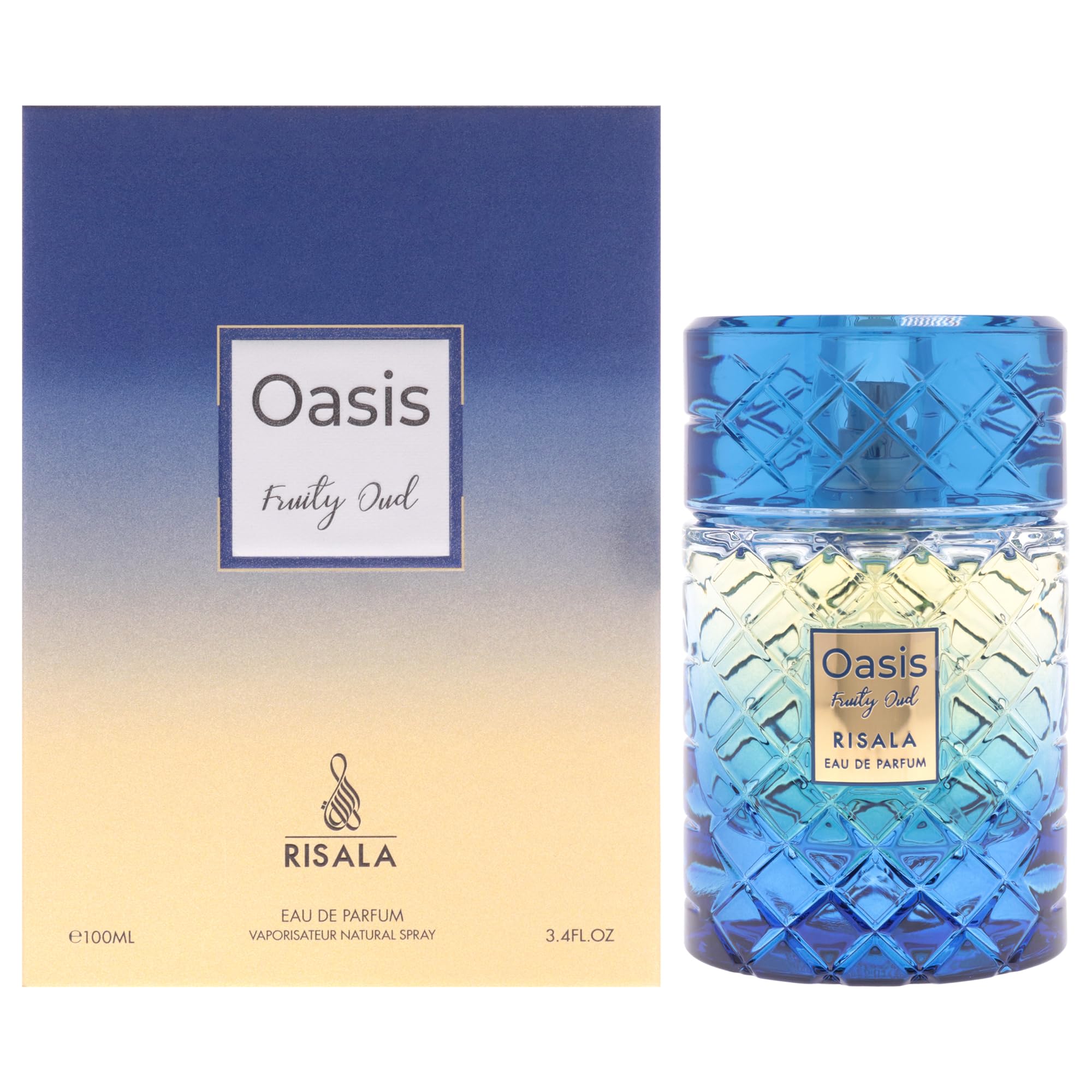 Risala Oasis Fruity Oud Eau de Parfum for Women, Fruity Oud Oriental Fragrance with Rose Vanilla Leather and Amber, 3.4 oz Spray