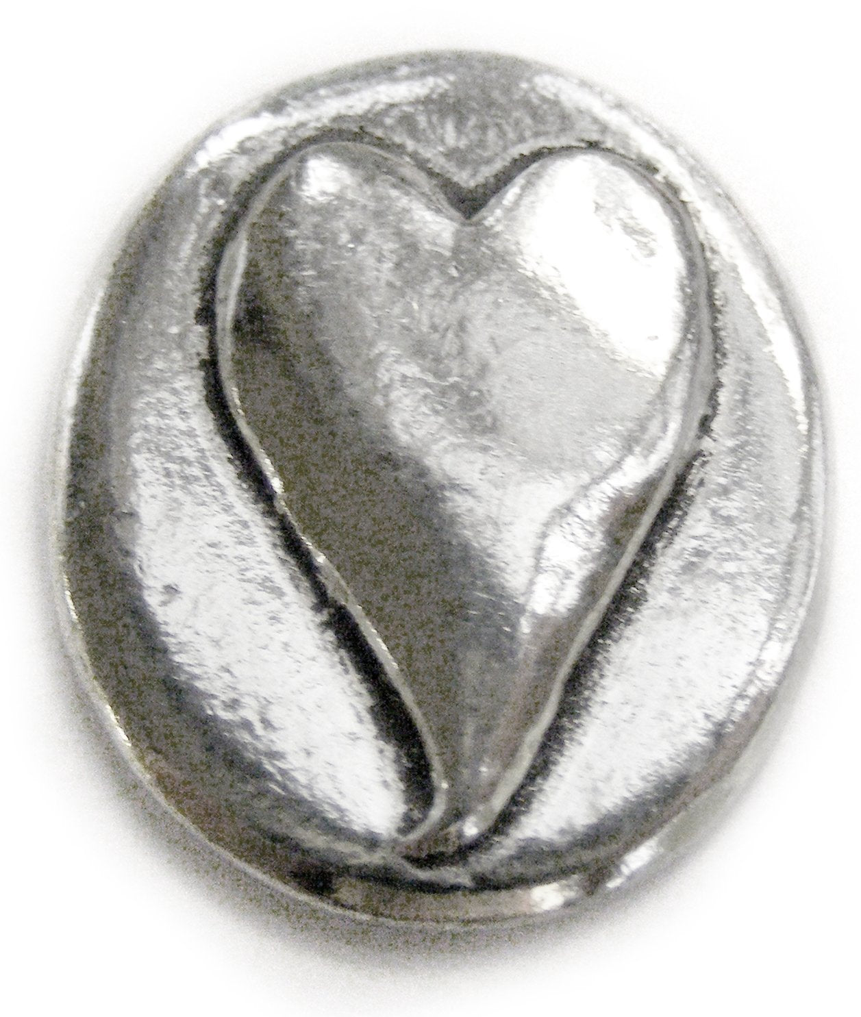 Moneda de bolsillo (moneda) con forma de corazón o amor de Basic Spirit, hecha a mano, de peltre sin plomo, CN-11