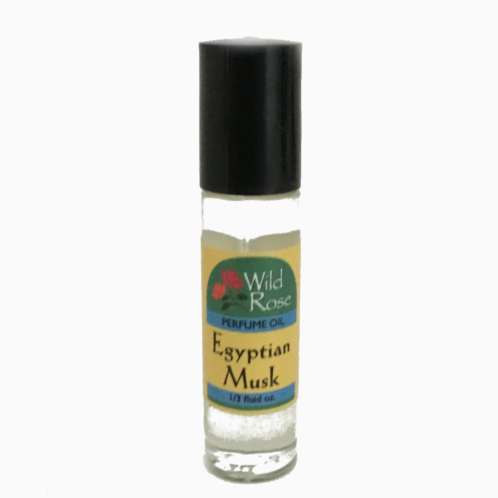 Aceite corporal en roll-on con almizcle egipcio y rosa silvestre, 1/3 onza