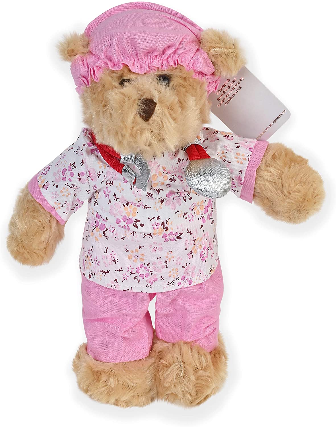 Pennington Bear Company Classic Costume Teddy Bear Plush, Scrubs Pink, 10" inch, Doctor & Nurse