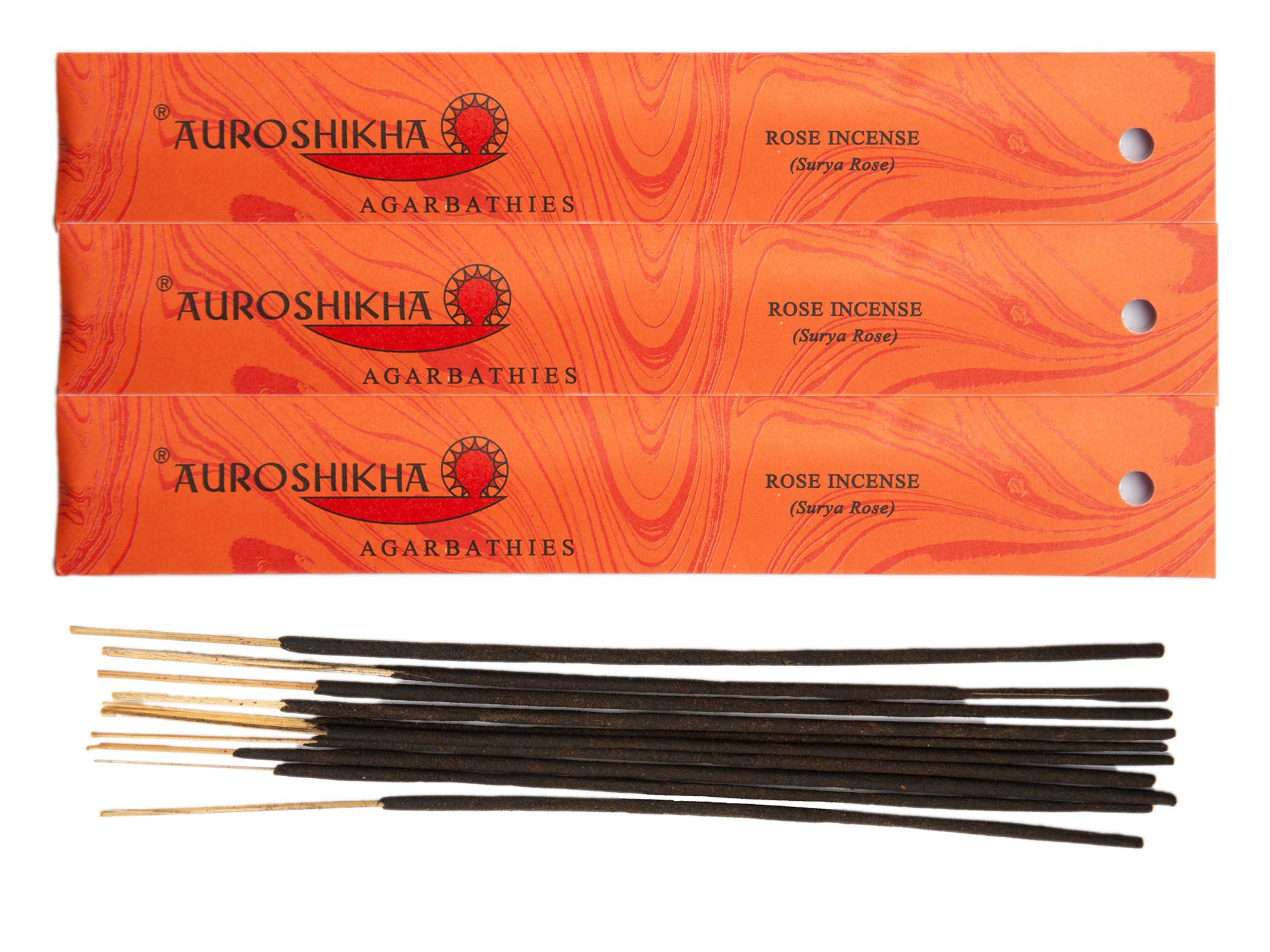 (Pack de 3) Encens à la rose Auroshikha 10 bâtons