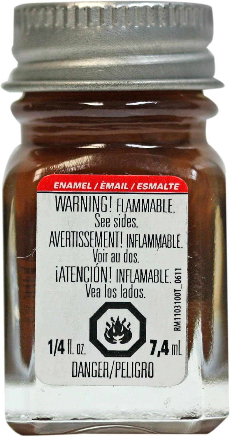 Pintura de esmalte Testors, marrón claro brillante, botella de 1/4 oz
