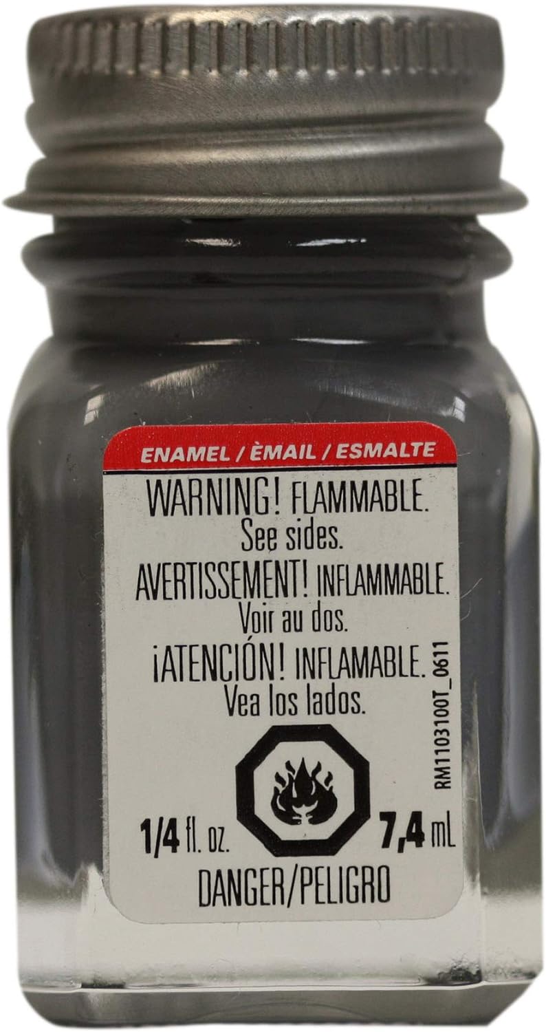 Pintura de esmalte Testors, gris mate, botella de 1/4 oz