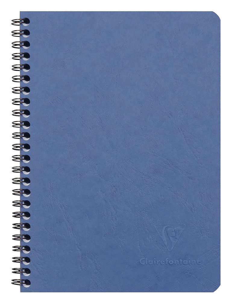 Cahier à spirales Basic Clairefontaine avec 3 pochettes - Ligné 60 feuilles - 6 x 8 1/4 - Bleu
