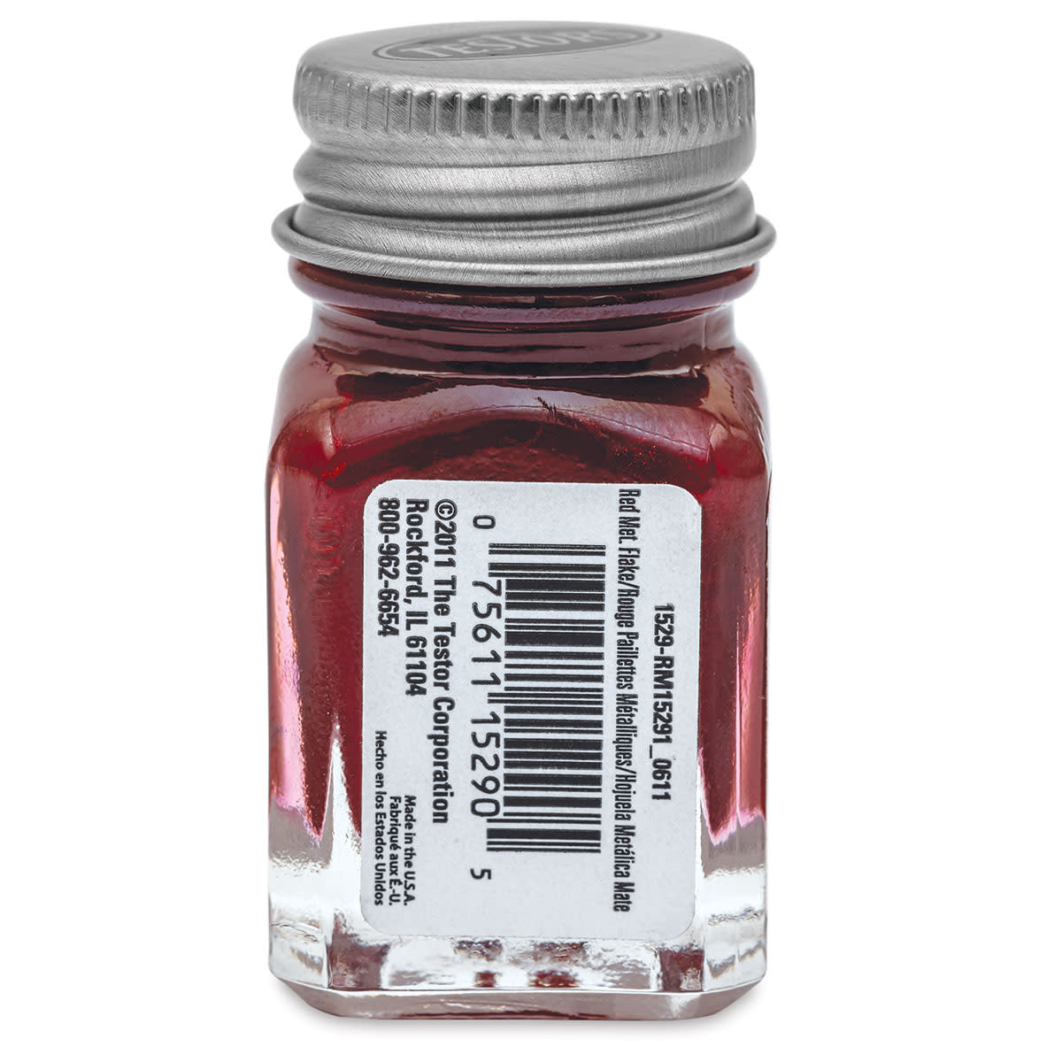 Pintura de esmalte Testors - Escamas metálicas de color rojo metálico, botella de 1/4 oz